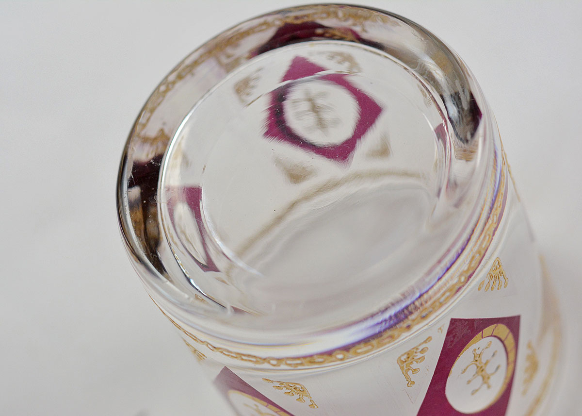 Red and Gold Glass Tumblers