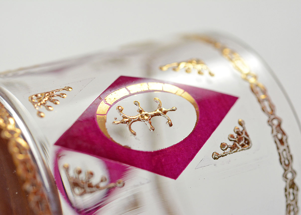 Red and Gold Glass Tumblers