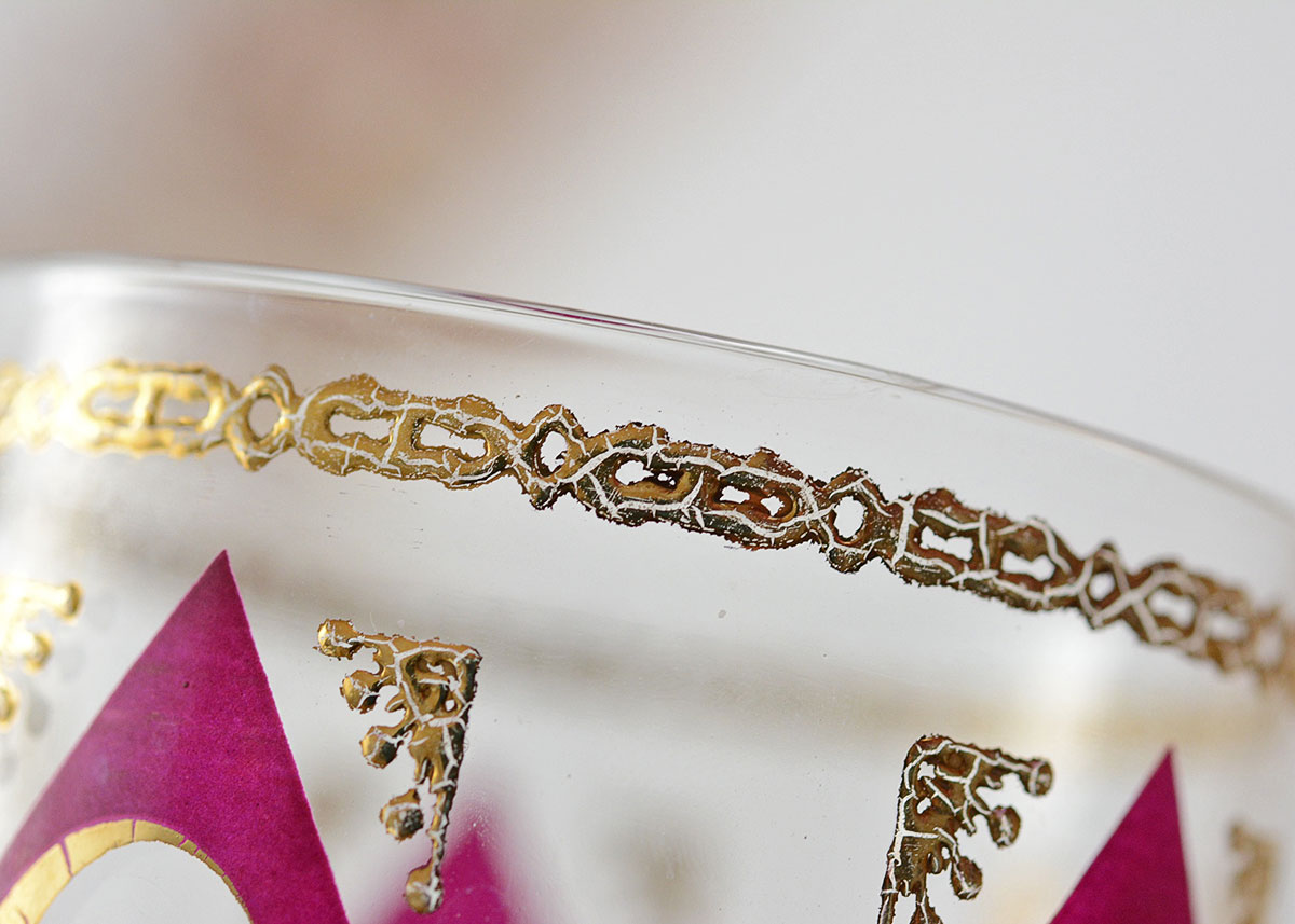 Red and Gold Glass Tumblers