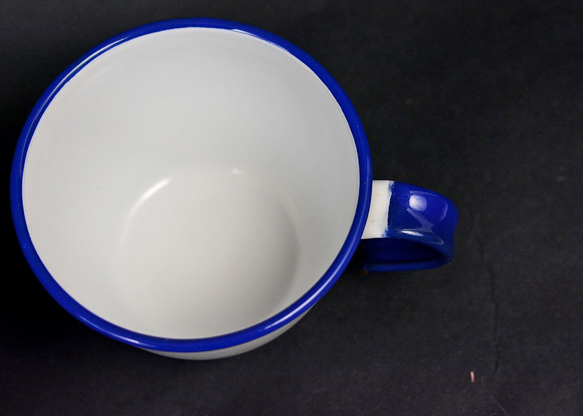 Four Vintage Kockums Sweden Enamel Mugs