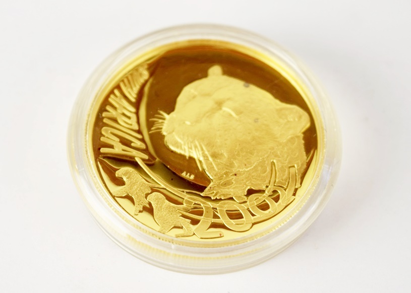 2002 South African One Ounce Gold Natura Series Proof Cheetah Coin