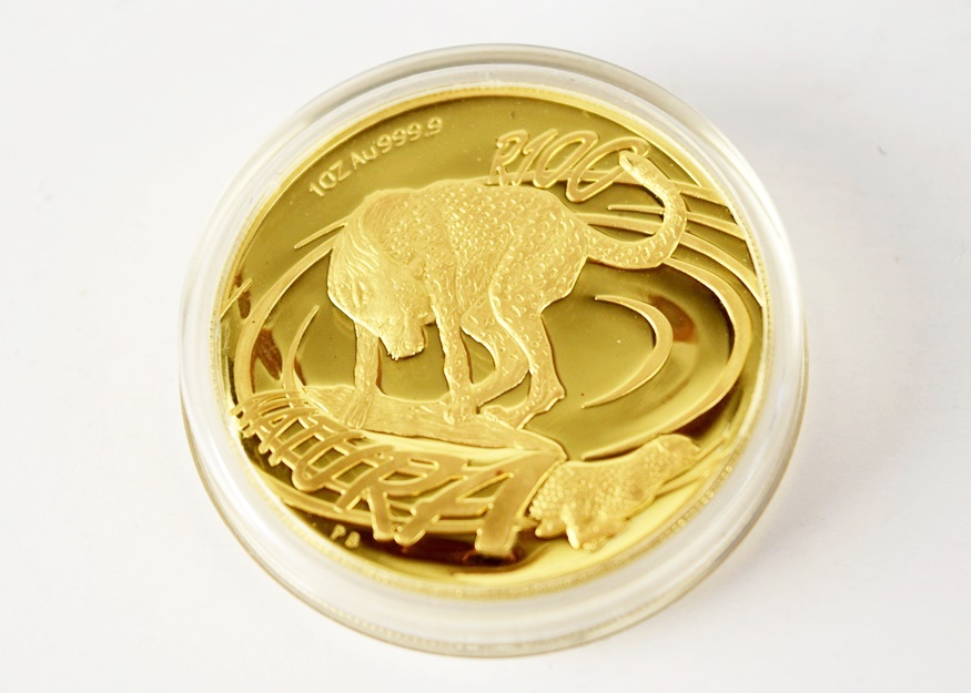 2002 South African One Ounce Gold Natura Series Proof Cheetah Coin
