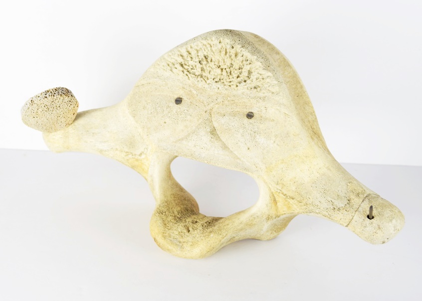 Inuit Fossilized Whale Vertebra Sculpture