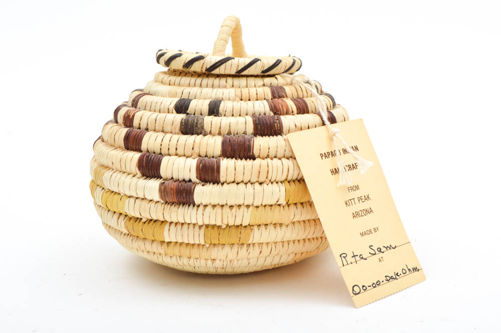 Pair of Papago Native American Handwoven Baskets