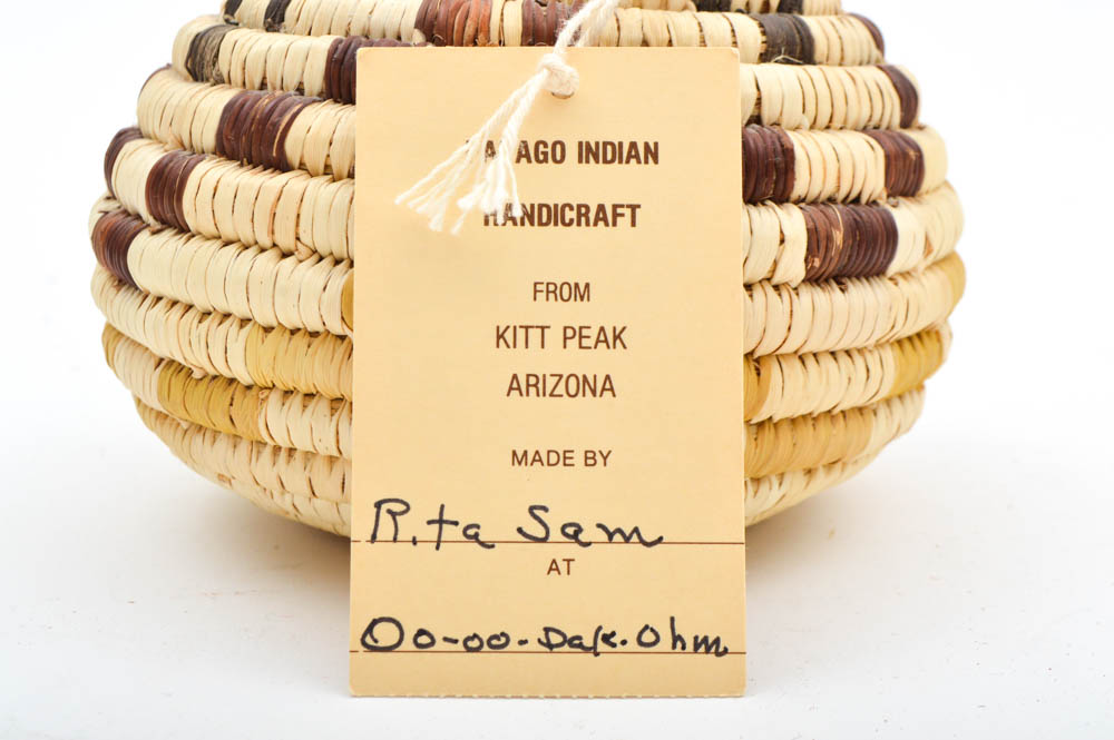 Pair of Papago Native American Handwoven Baskets