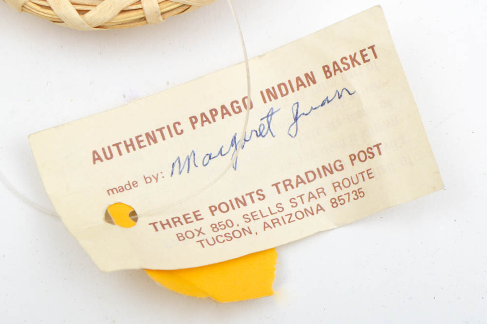 Pair of Papago Native American Handwoven Baskets