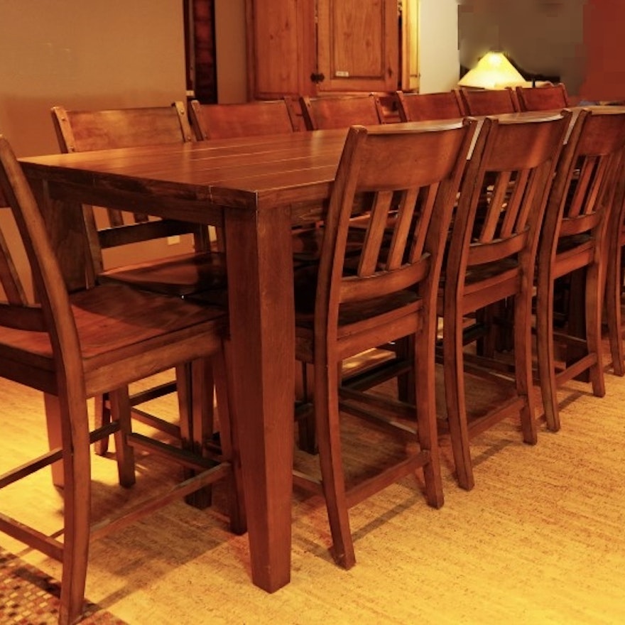 Aspenhome Contemporary Refectory Length Table and Thirteen Chairs