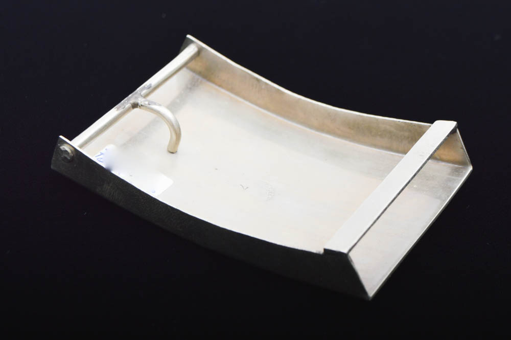 Sterling Silver and Mother of Pearl Cowboy Themed Belt Buckle