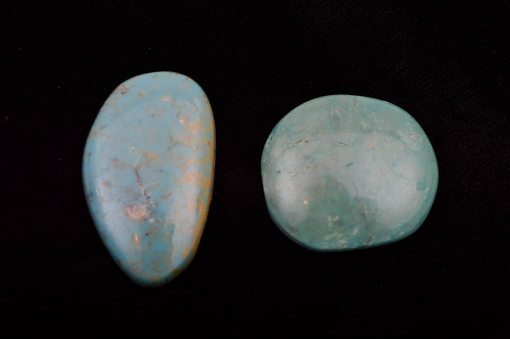 Seven Loose Turquoise Hued Cabachons