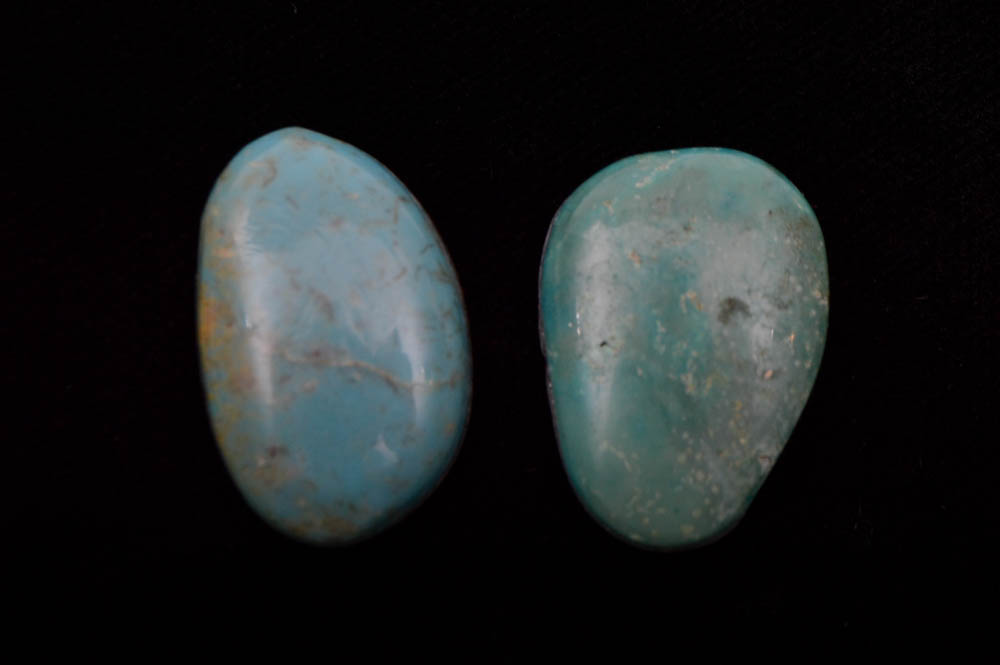 Seven Loose Turquoise Hued Cabachons