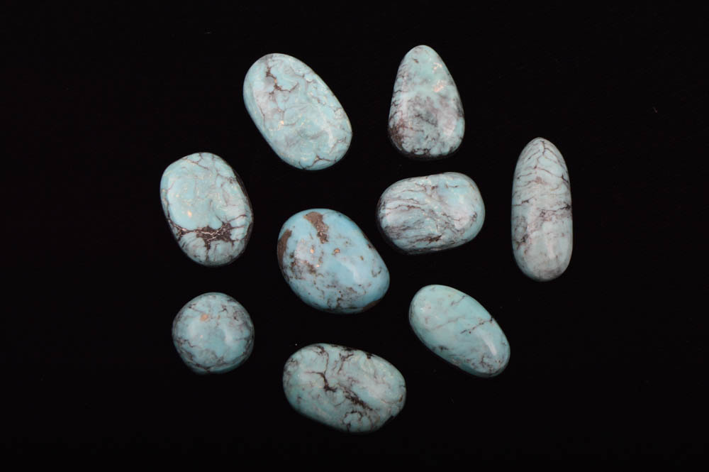 Nine Loose Turquoise Cabachons