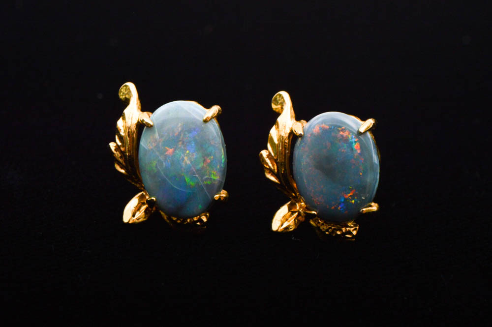 Pair of Australian Opal Earrings