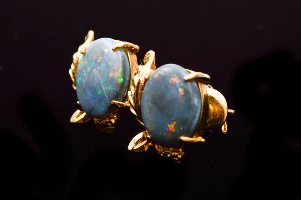 Pair of Australian Opal Earrings