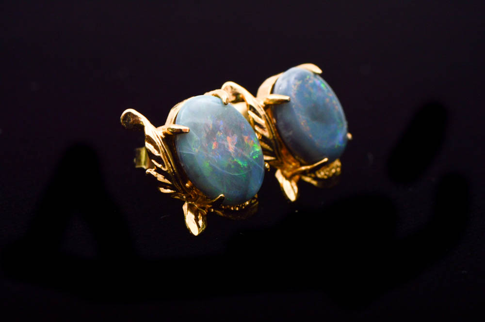 Pair of Australian Opal Earrings