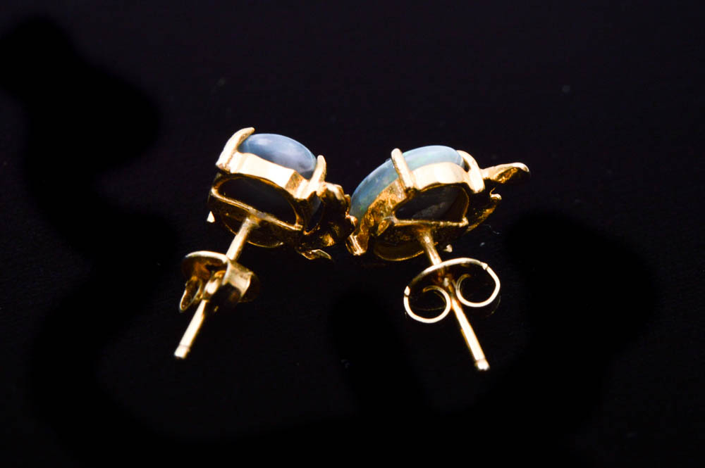 Pair of Australian Opal Earrings