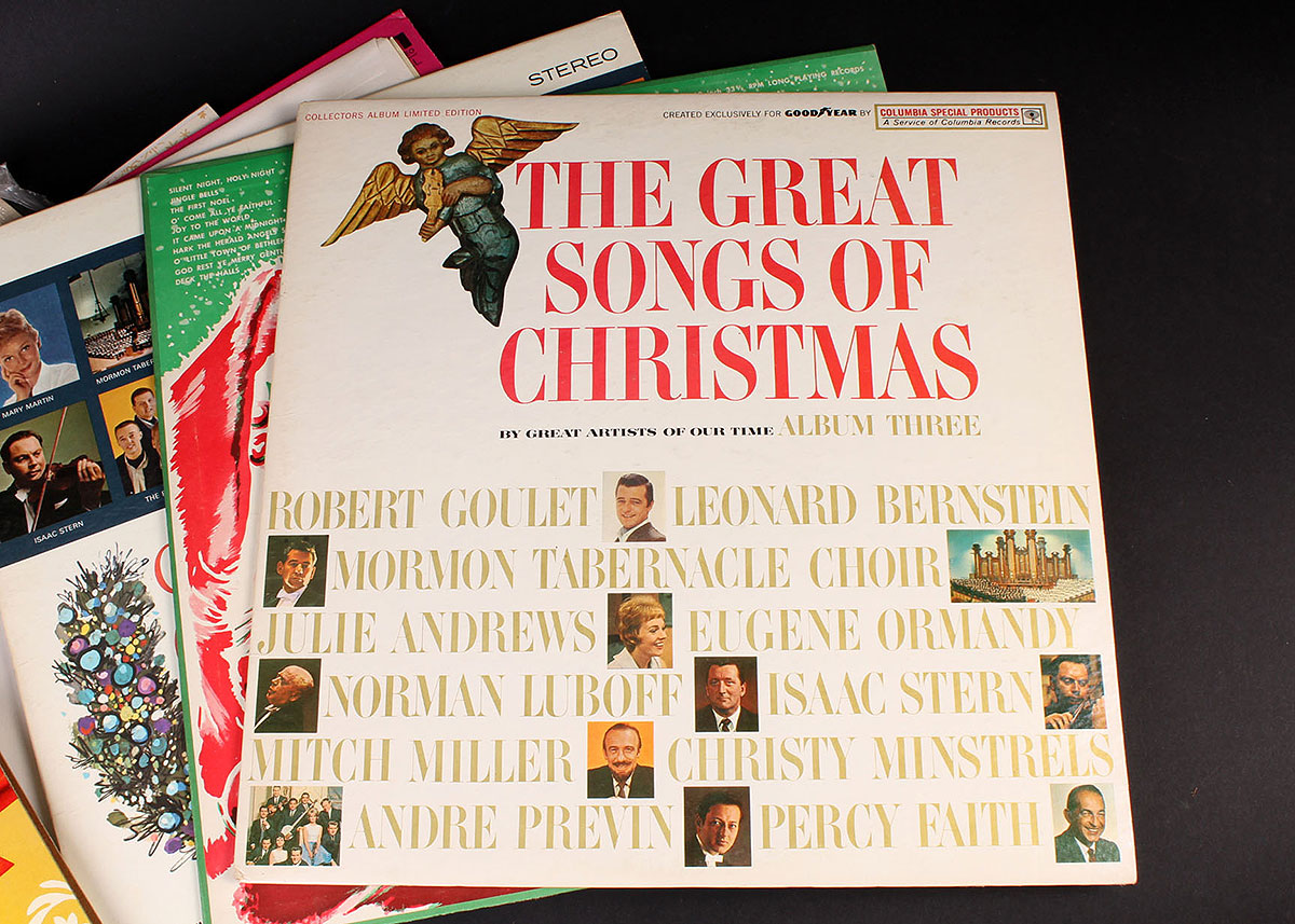 Vintage Christmas Vinyl LPs Featuring Colonel Sanders