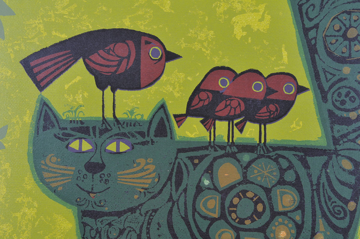 Framed David Weidman Silkscreen "Dummy Cat"