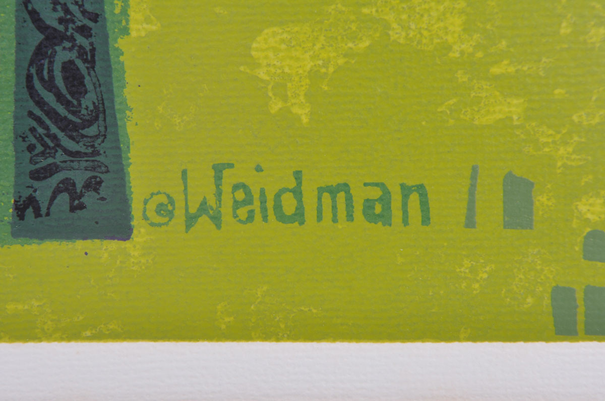 Framed David Weidman Silkscreen "Dummy Cat"