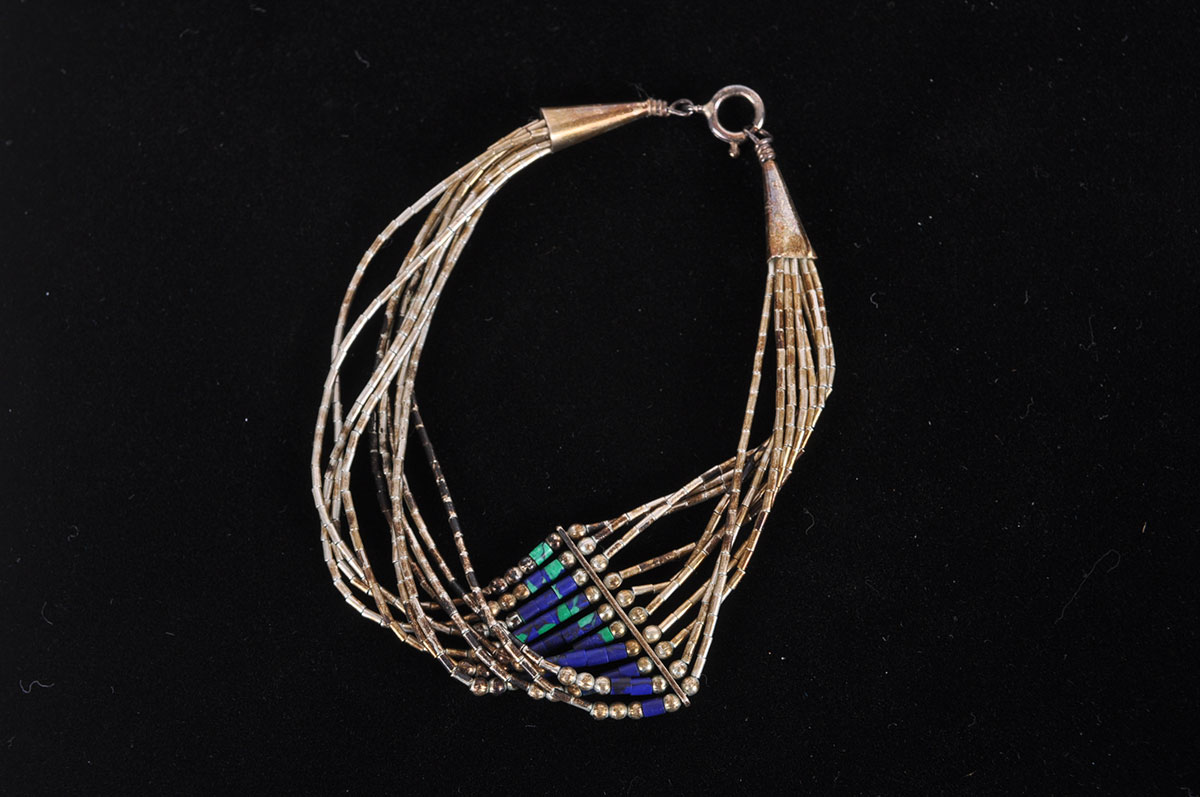 Sterling Silver and Seed Bead Earrings and Bracelet