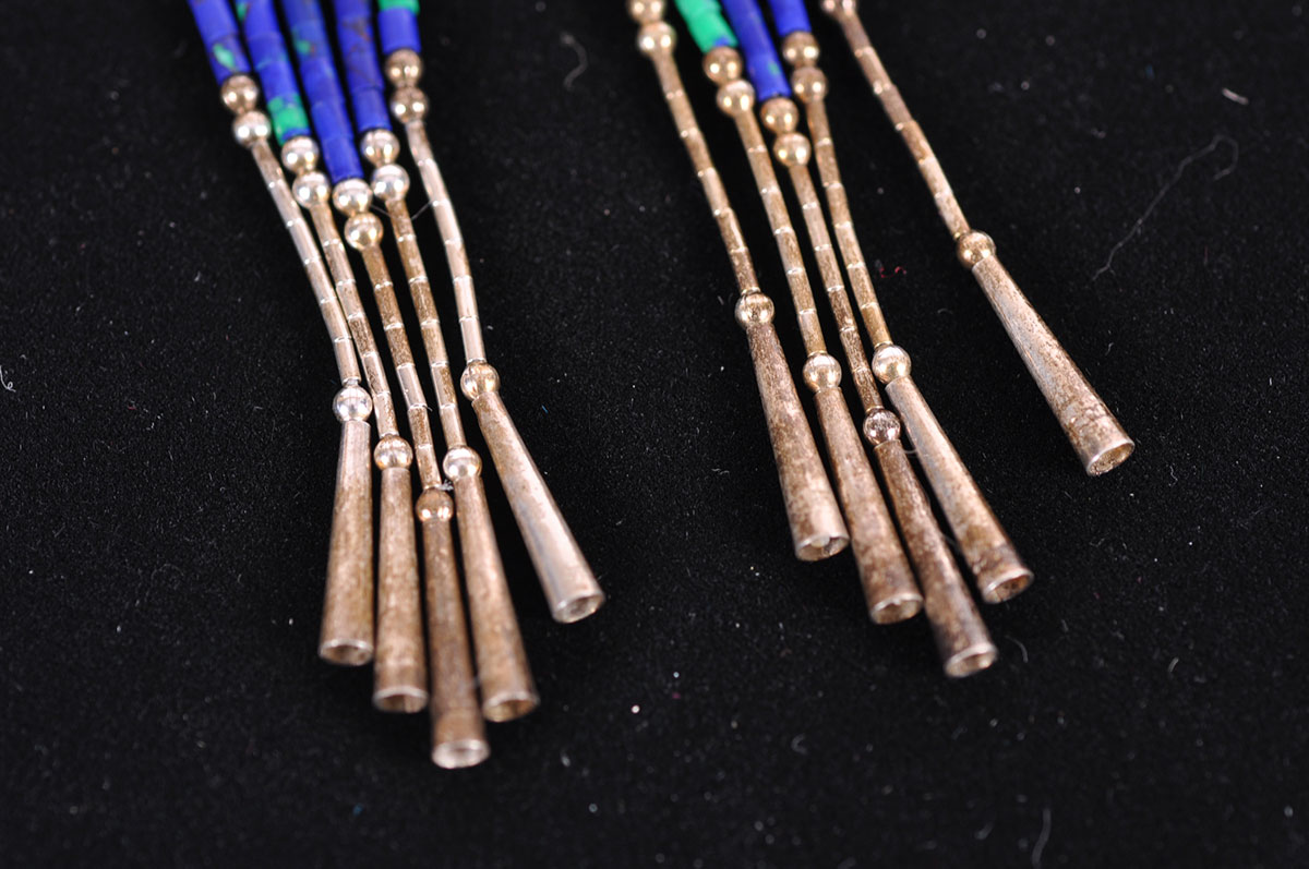 Sterling Silver and Seed Bead Earrings and Bracelet
