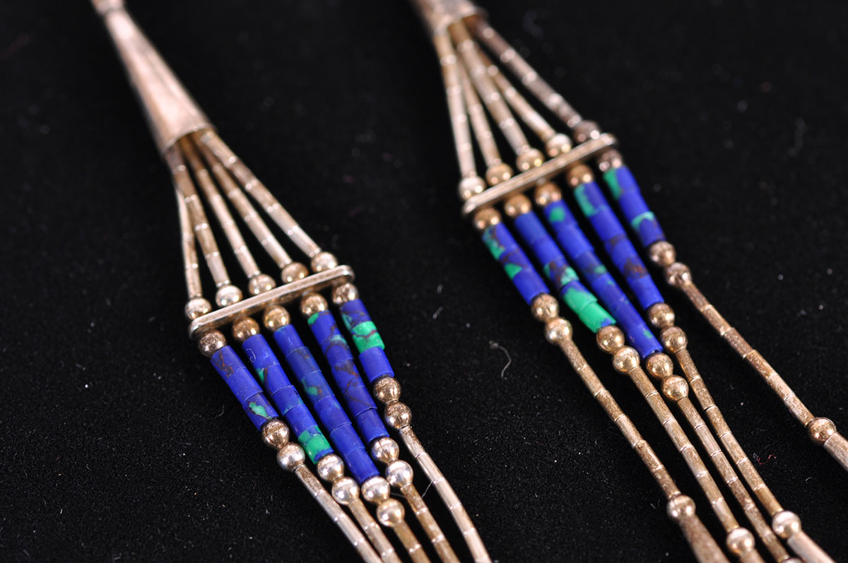 Sterling Silver and Seed Bead Earrings and Bracelet