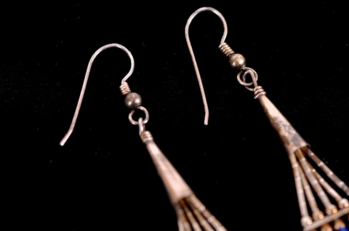 Sterling Silver and Seed Bead Earrings and Bracelet