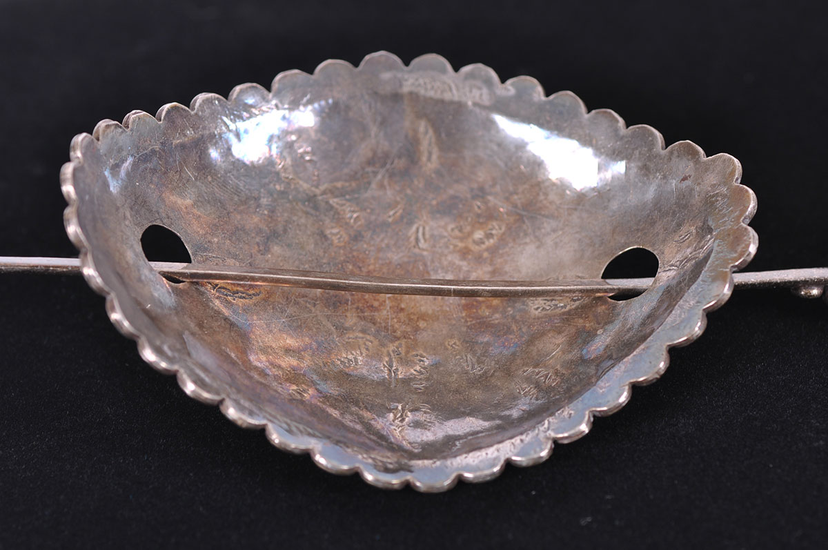 Large Sterling Silver and Turquoise Hair Clip