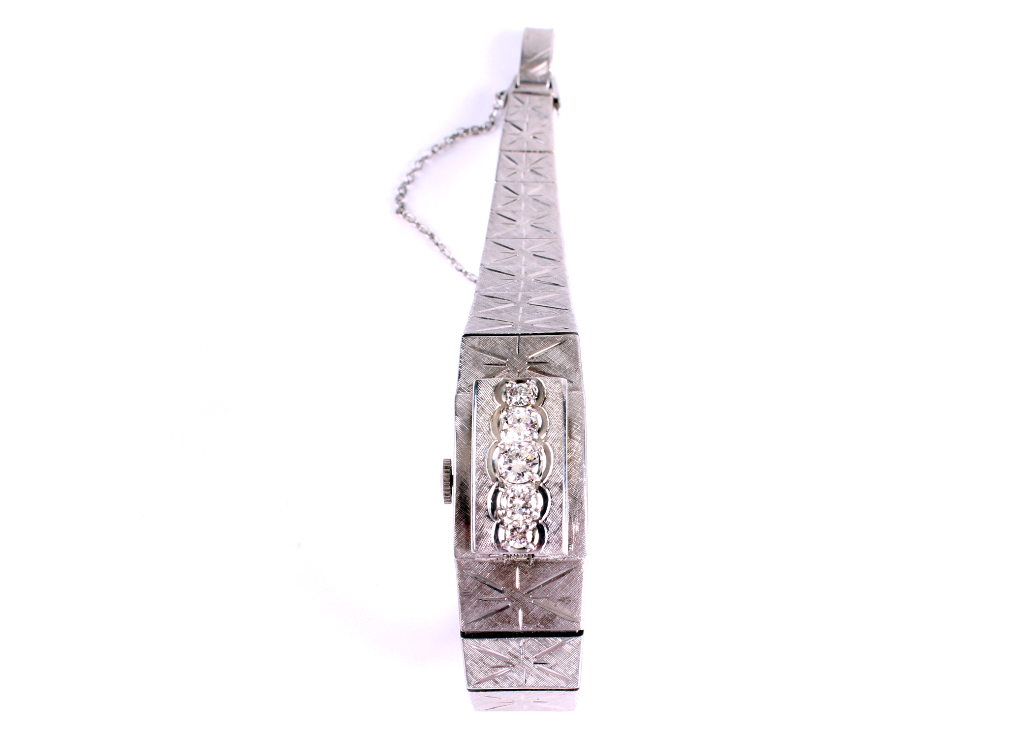 Vintage 14K White Gold and Diamond Litwin Bracelet Watch