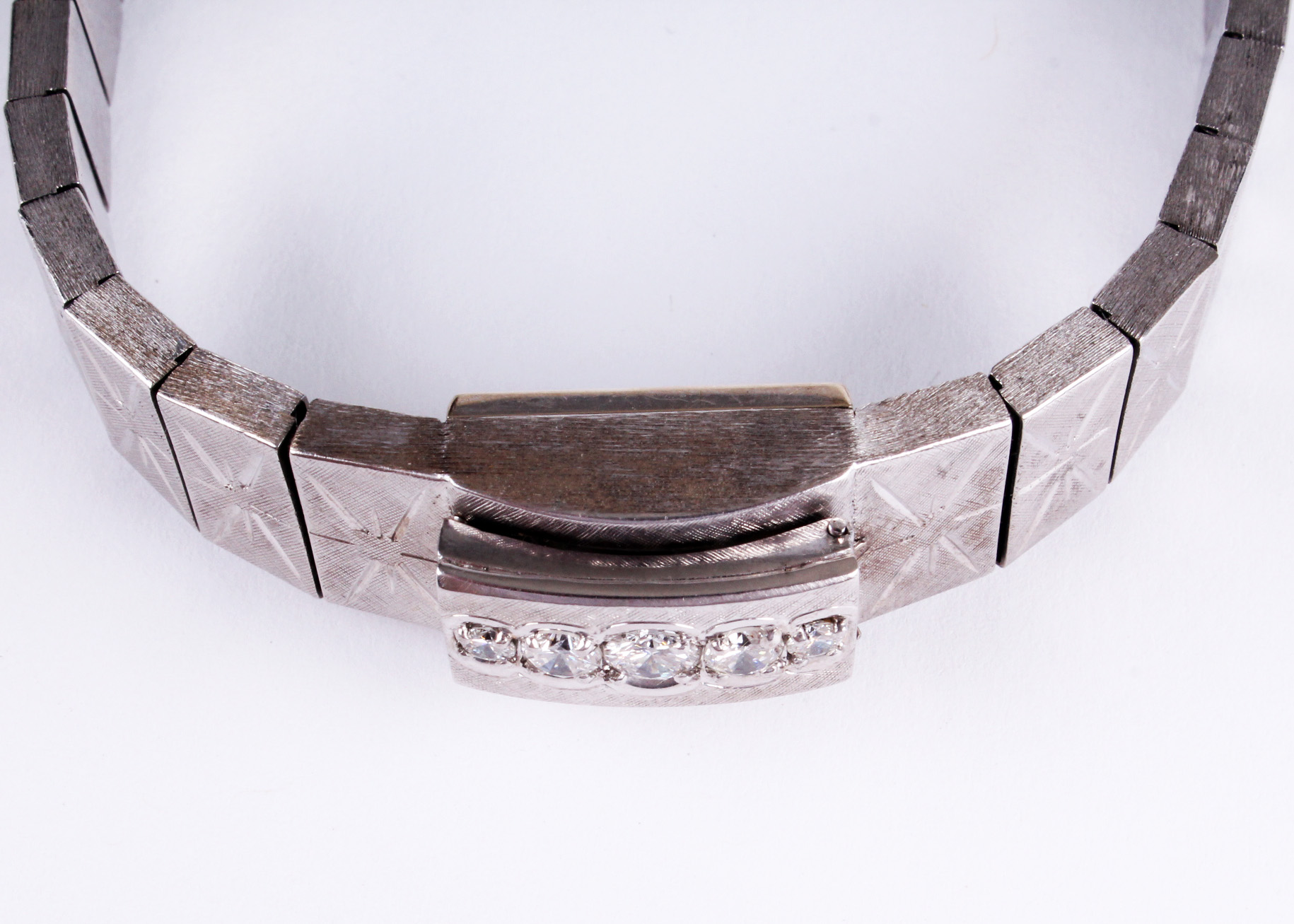 Vintage 14K White Gold and Diamond Litwin Bracelet Watch