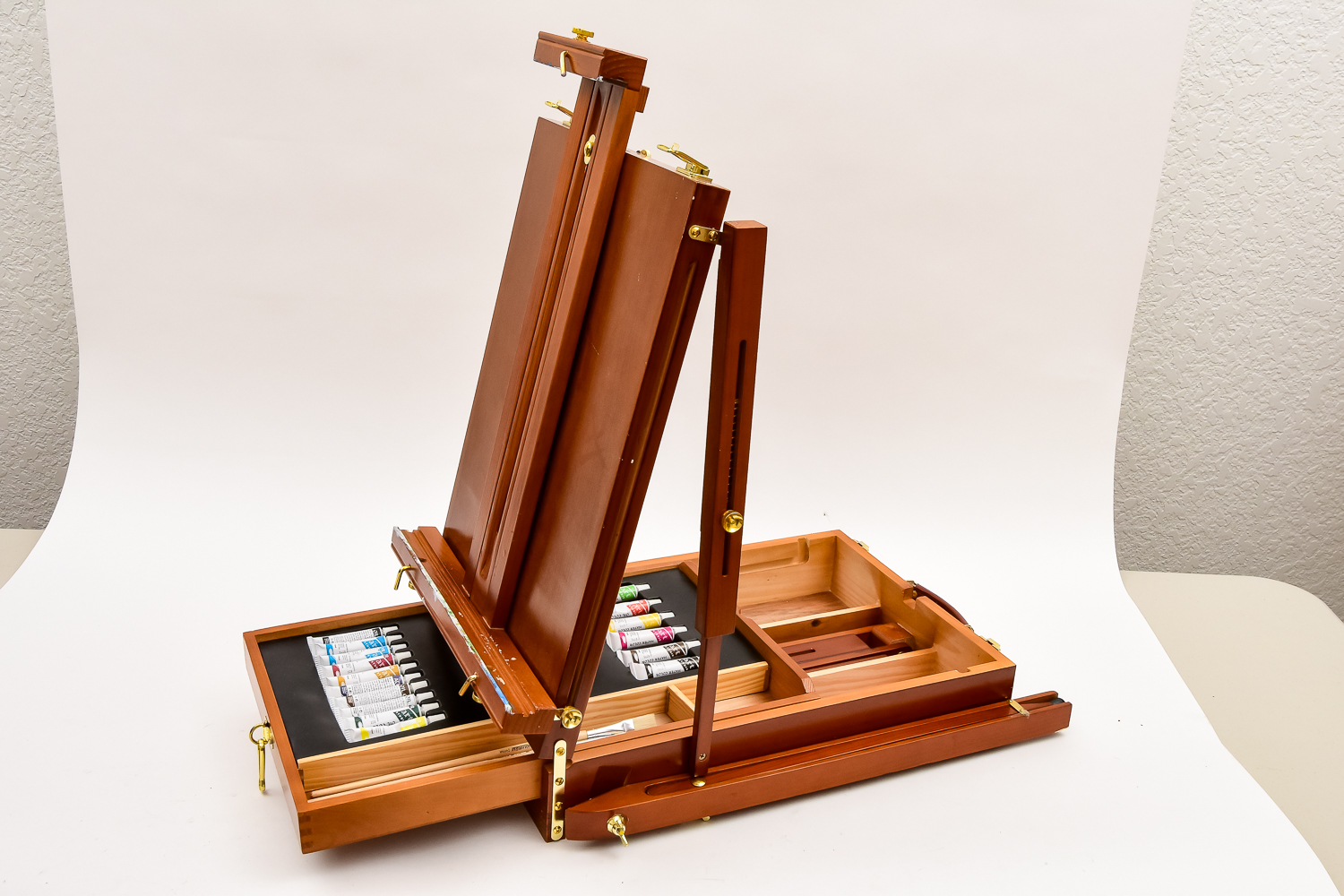 Pair of Wood Art Easels, Including "Bob Ross"