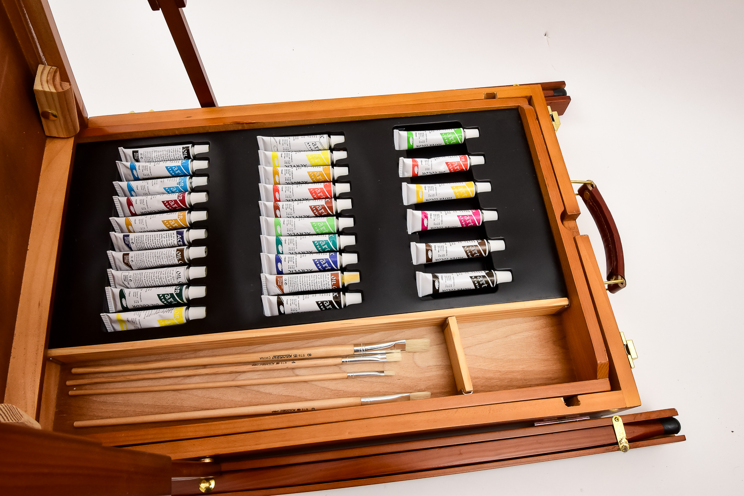 Pair of Wood Art Easels, Including "Bob Ross"