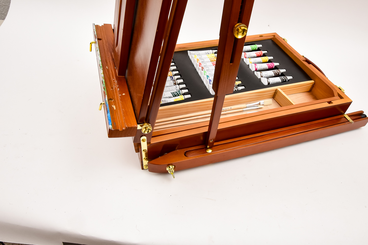 Pair of Wood Art Easels, Including "Bob Ross"