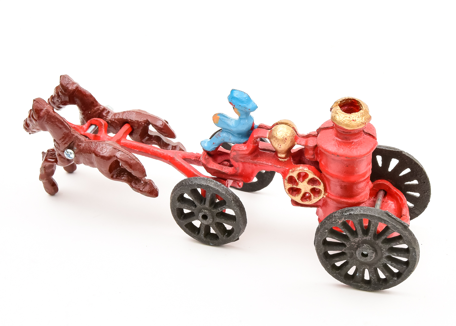 Vintage Horse Drawn Cast Fire Engine