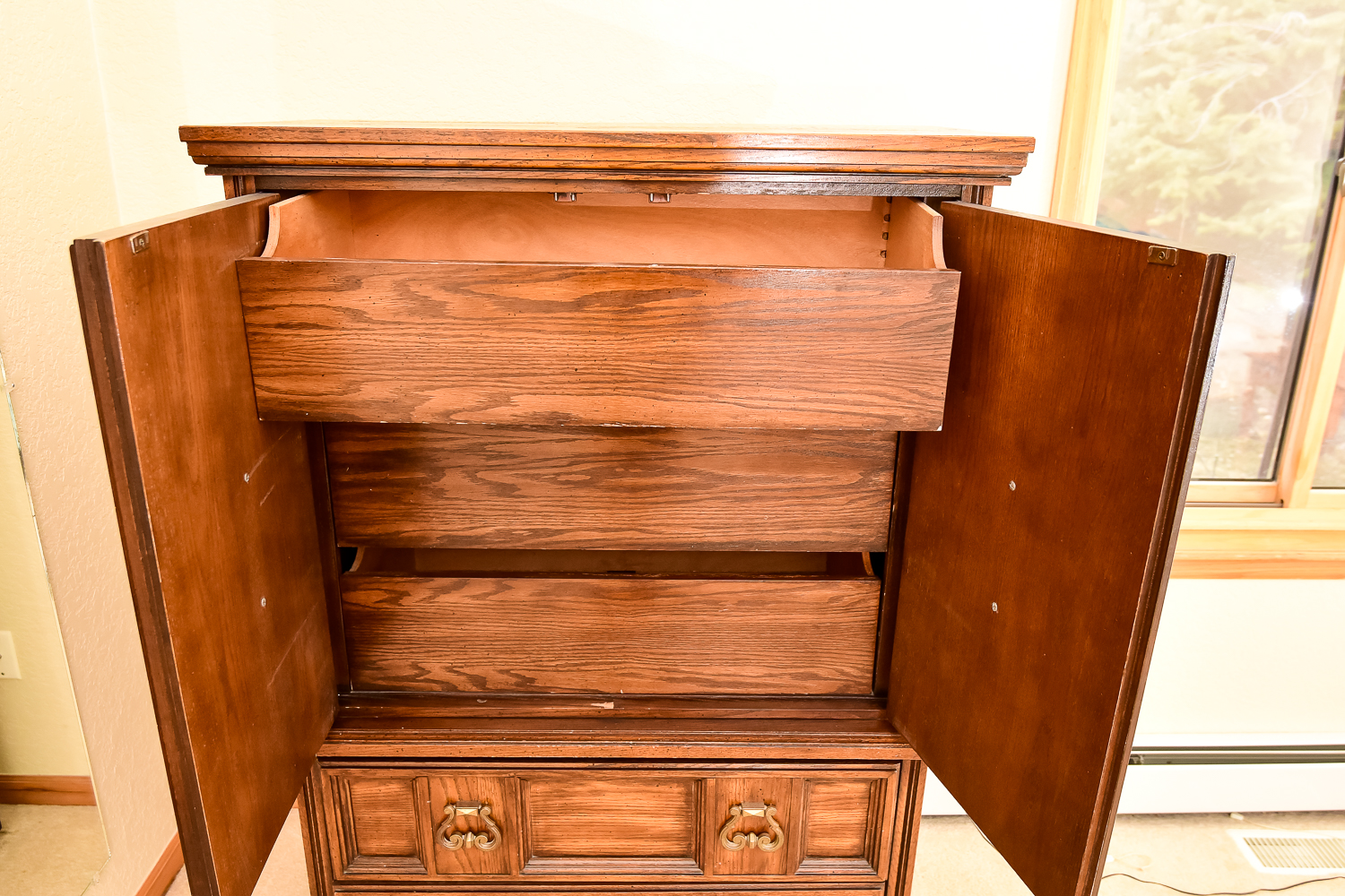 Pecan Finished Clothes Dresser