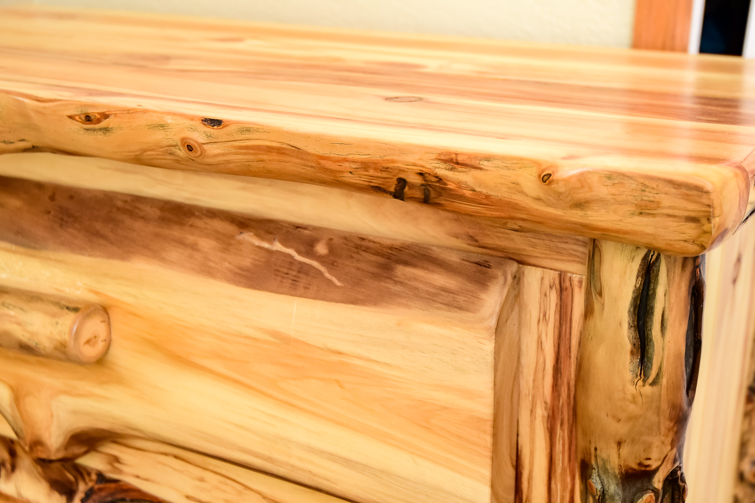 Hand-crafted Knotty Pine Up-Right Dresser