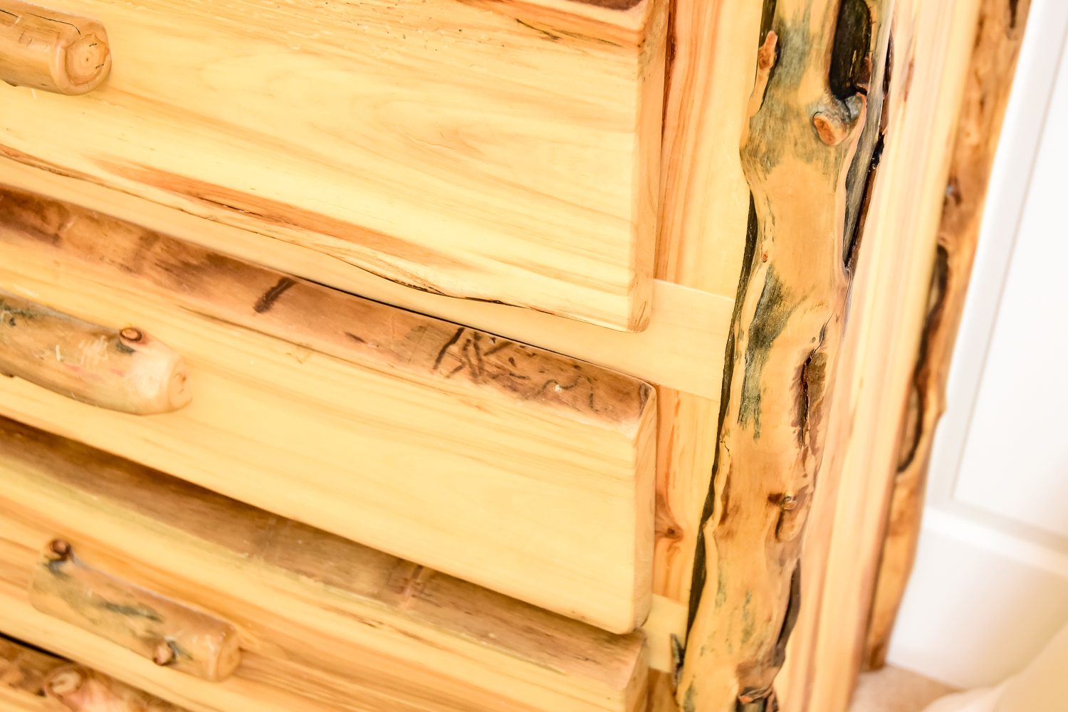 Hand-crafted Knotty Pine Up-Right Dresser