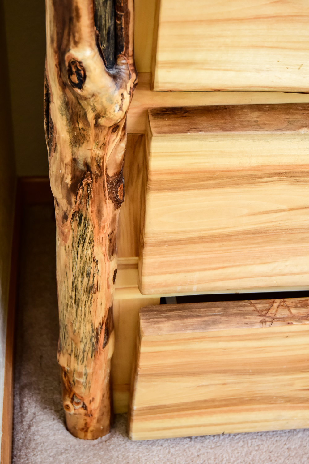 Hand-crafted Knotty Pine Up-Right Dresser