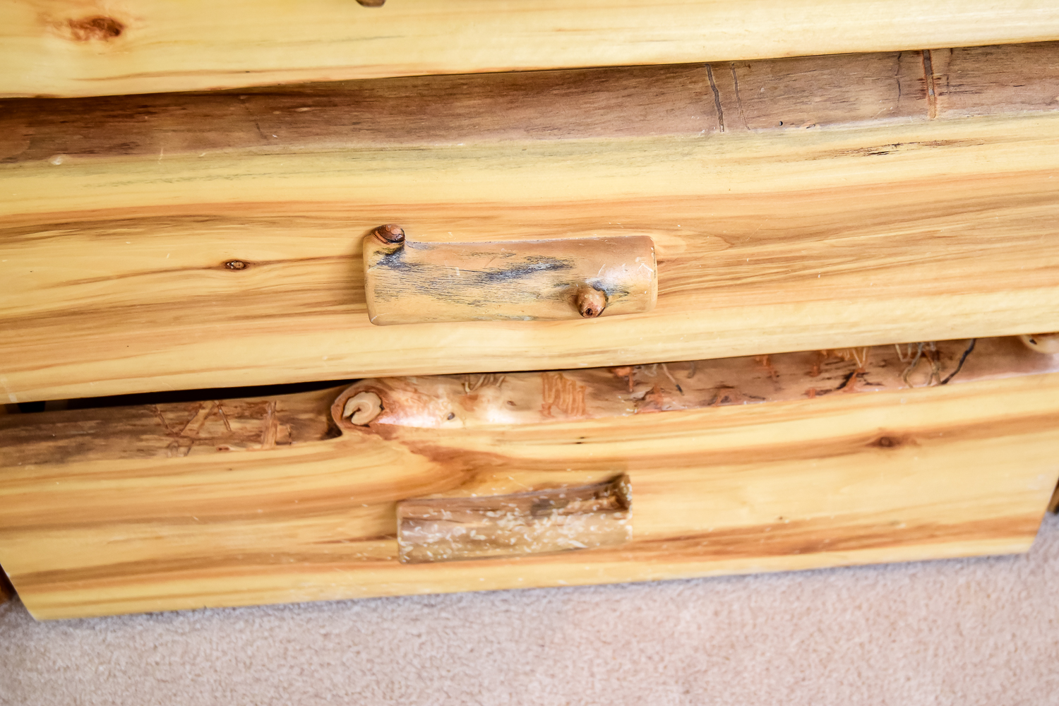 Hand-crafted Knotty Pine Up-Right Dresser