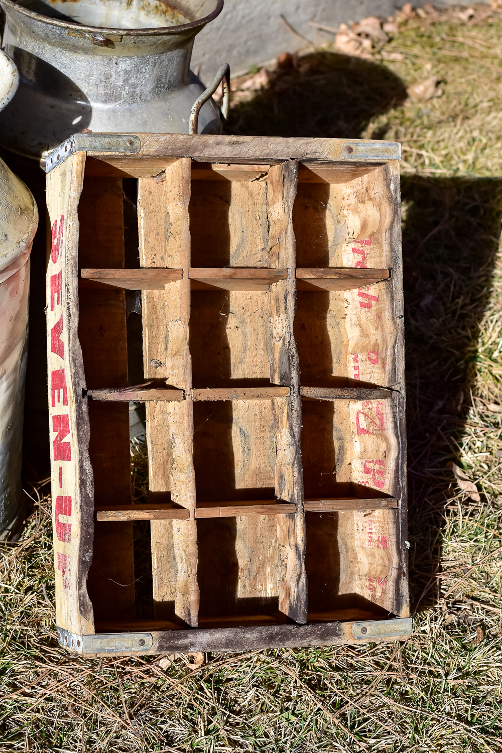 Vintage Milk Can And Crates