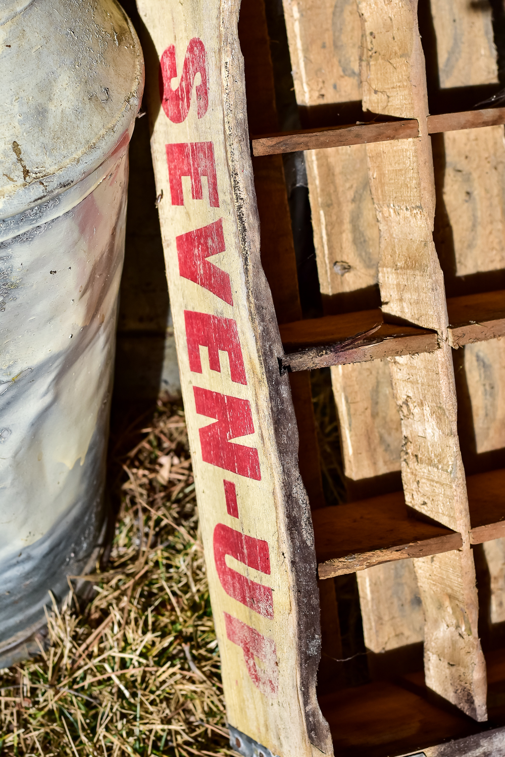 Vintage Milk Can And Crates