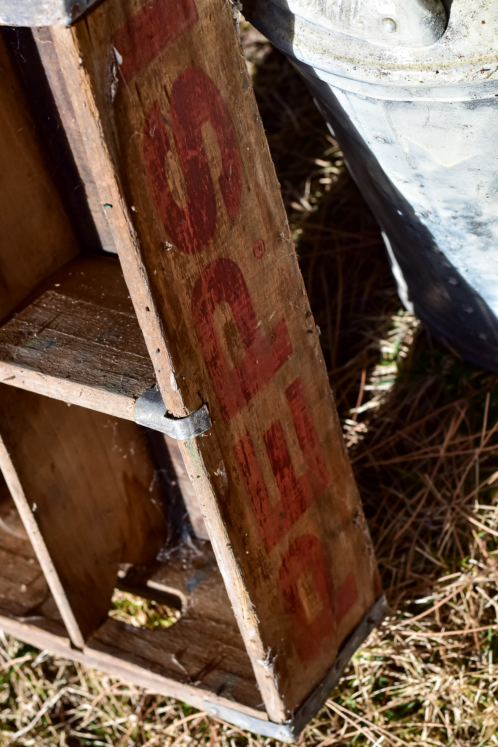Vintage Milk Can And Crates