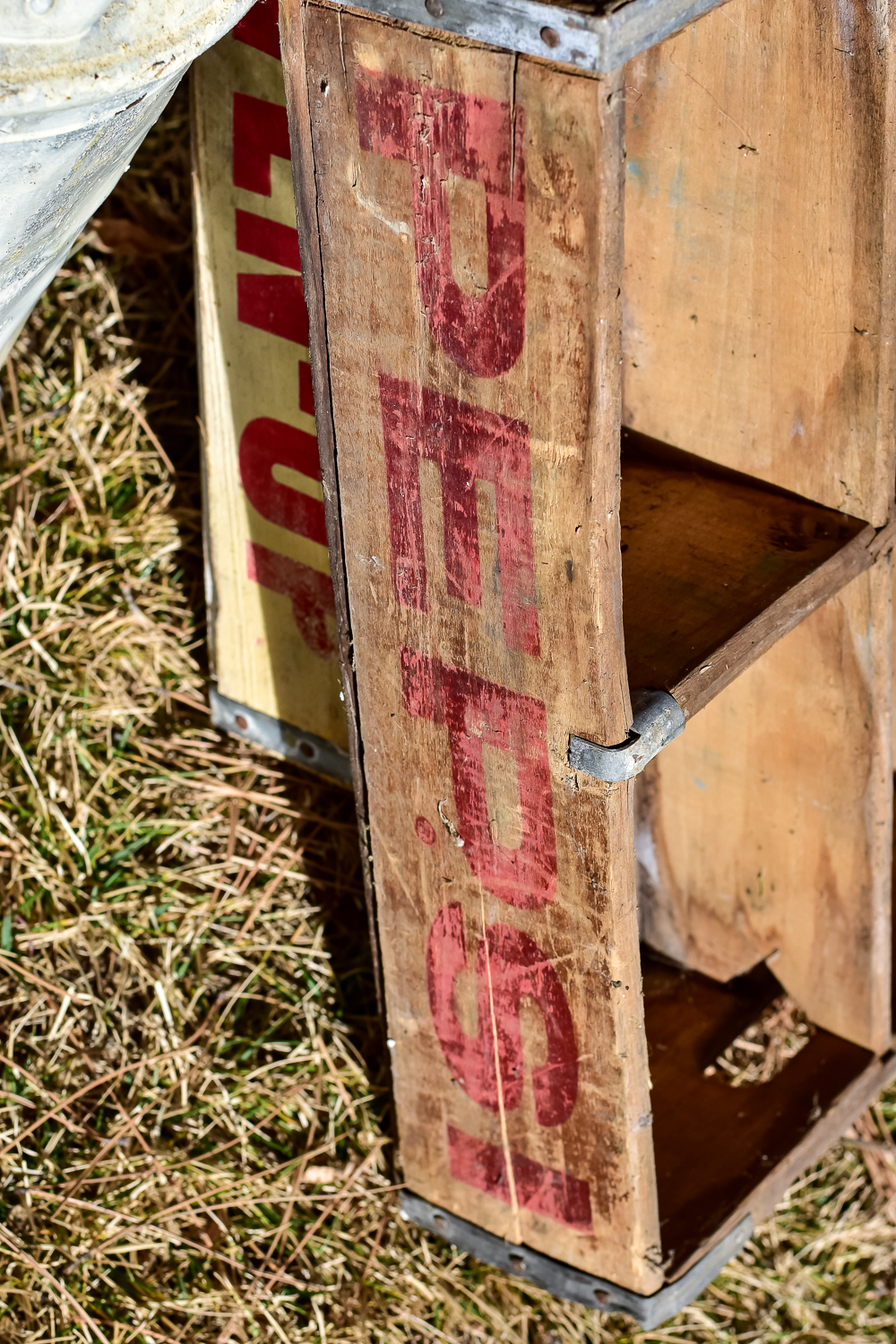 Vintage Milk Can And Crates