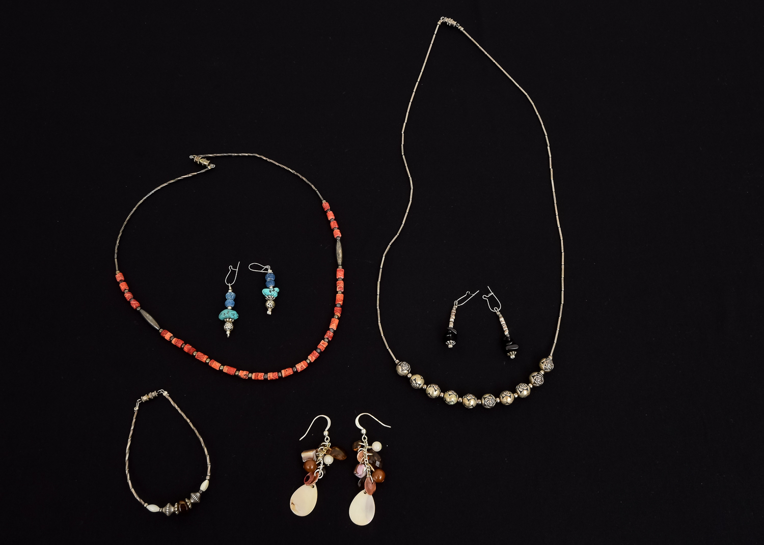 Variety of Silver Tone and Beaded Jewelry