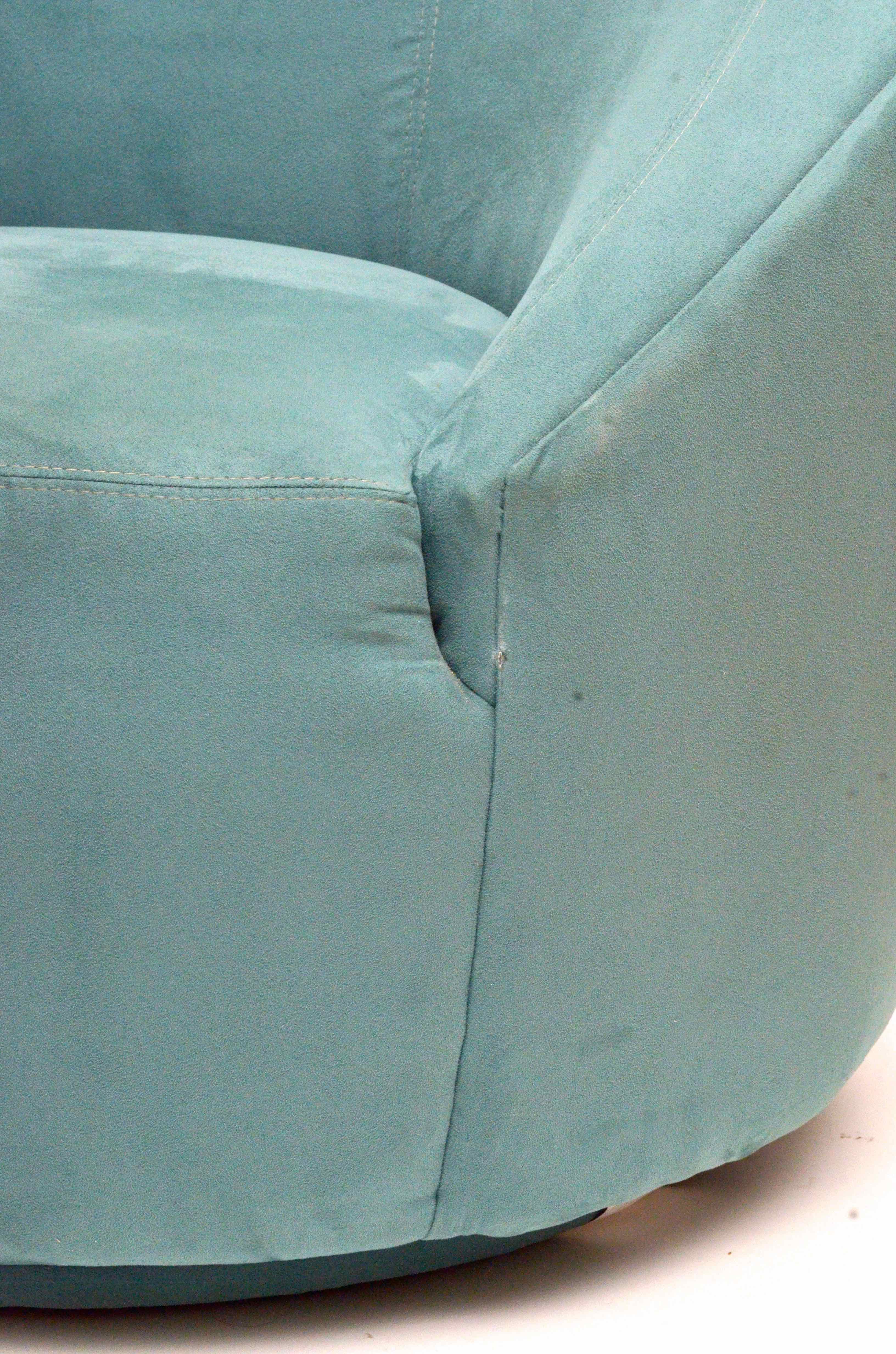 Teal Ultra Suede Upholstered Swivel Chair