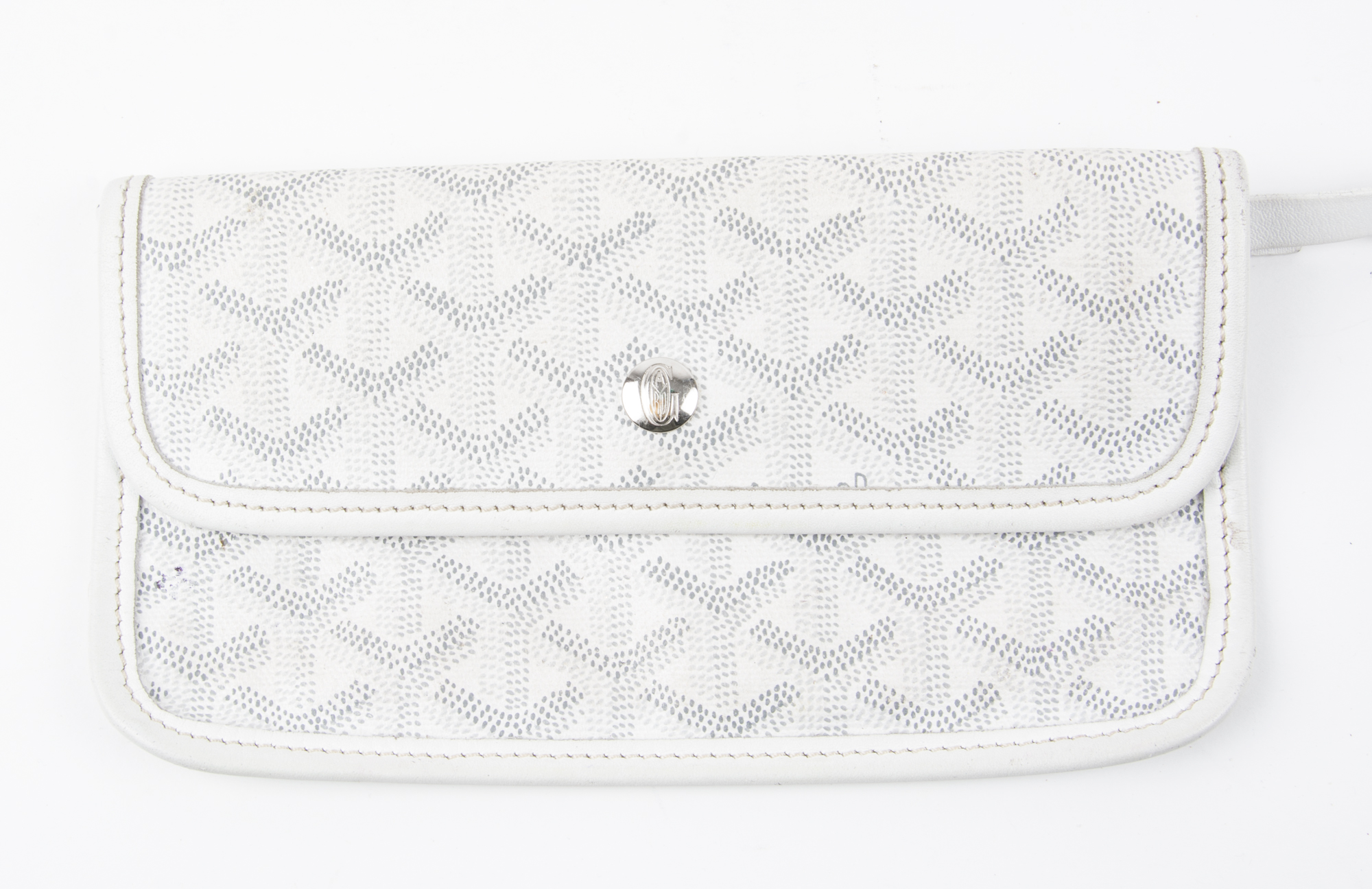 Goyard White Logo Print Tote