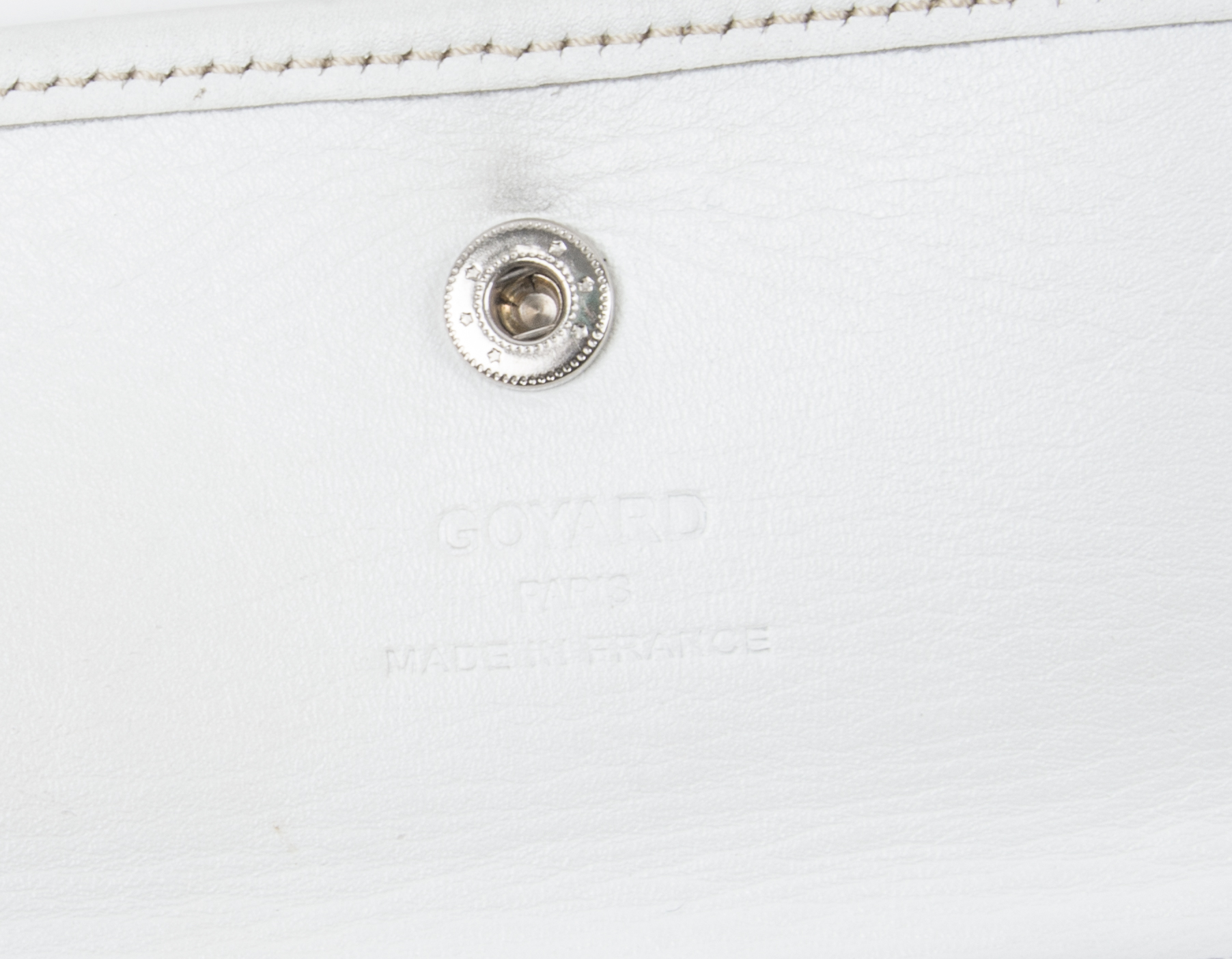 Goyard White Logo Print Tote