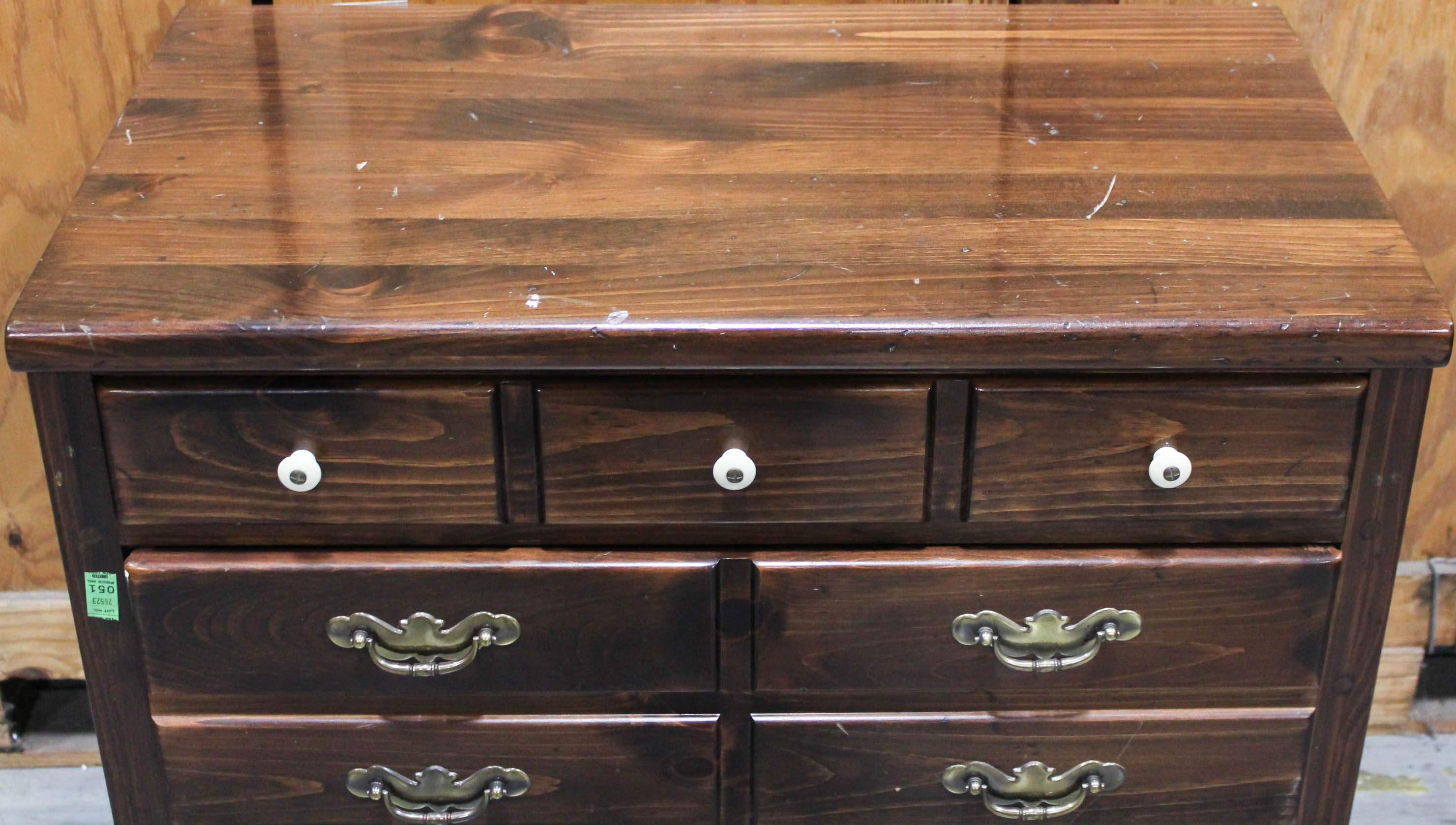 Ethan Allen Federal Style Antiqued Pine Hutch