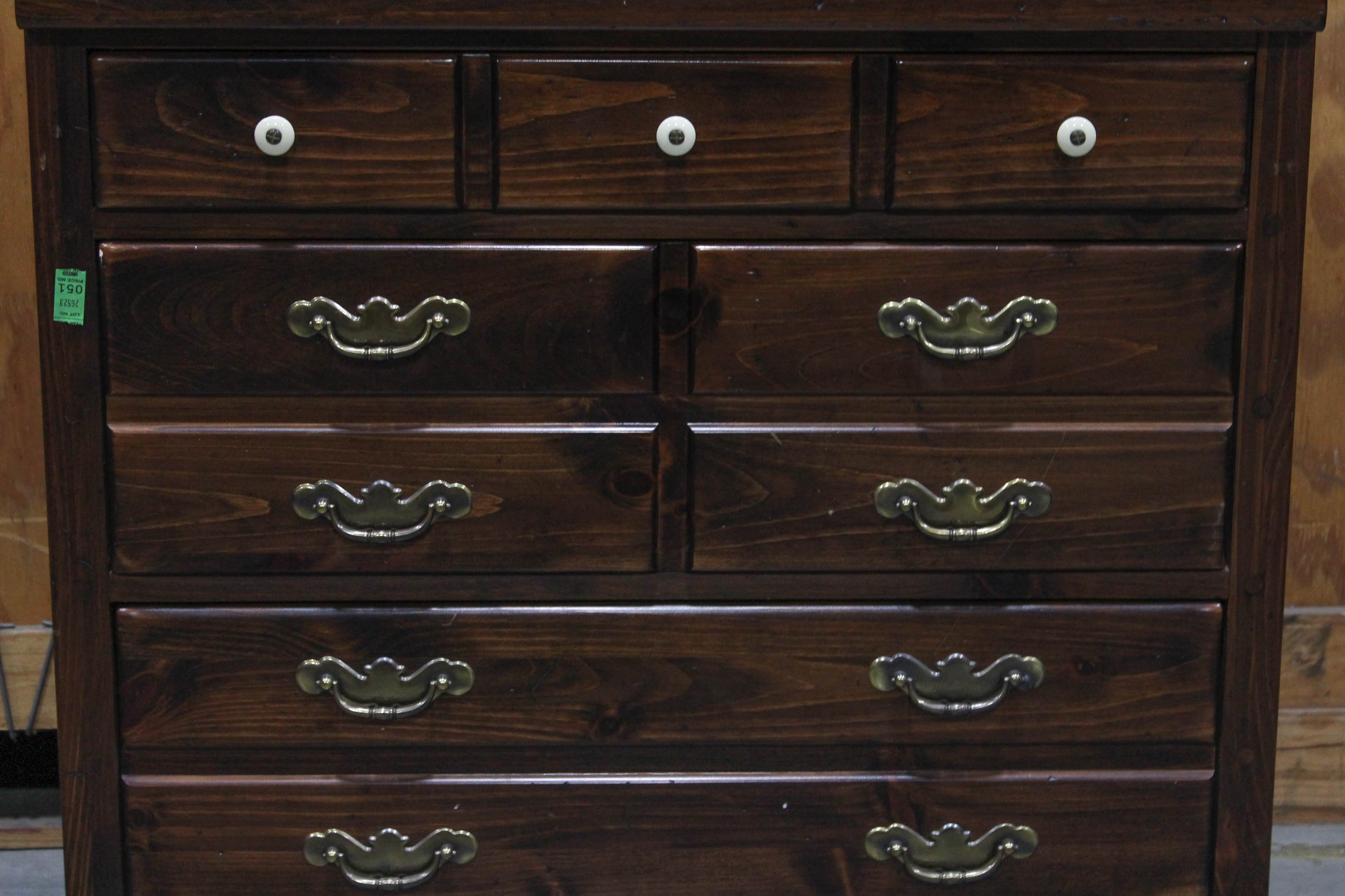 Ethan Allen Federal Style Antiqued Pine Hutch