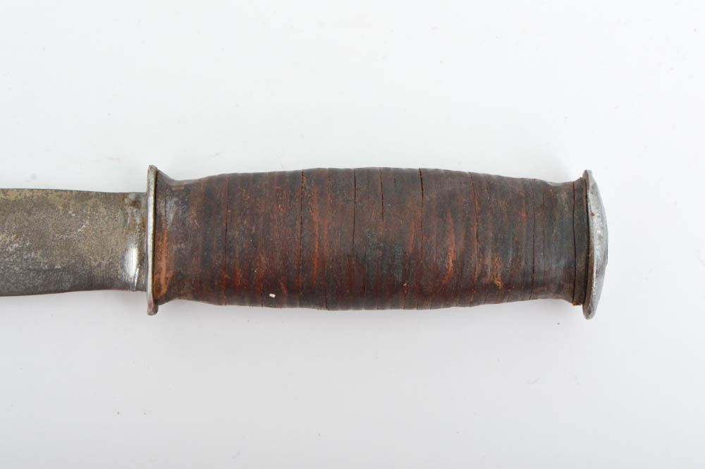 Pair of Antler and Leather Handled Hunting Knives