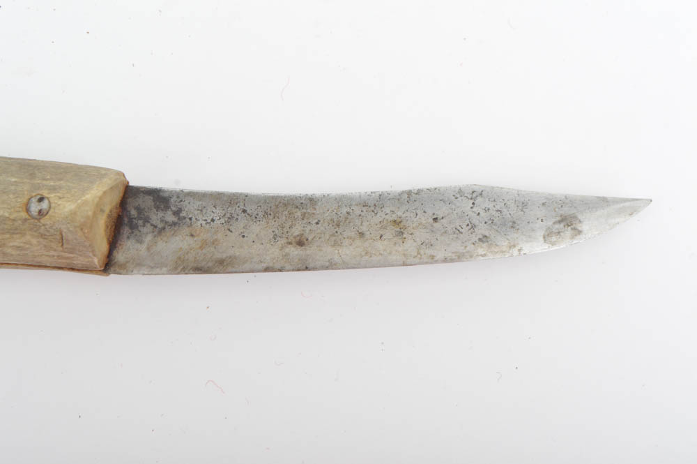 Pair of Antler and Leather Handled Hunting Knives